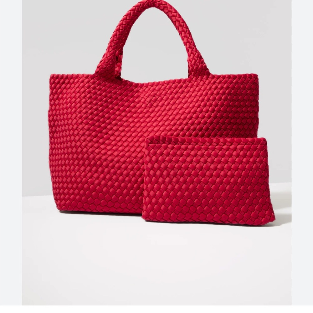 Sol & Selene Red Woven Neoprene Tote Bag Set